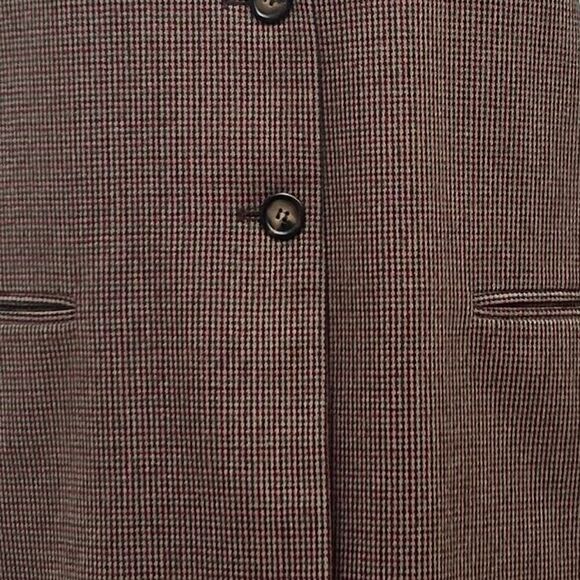 Vtg Joan Leslie Blazer Suit Jacket Women's 16W Green Brown Wool Single Breasted - Picture 5 of 10